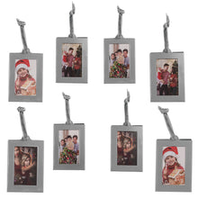 Load image into Gallery viewer, Picture Frames Ornament - Silver Small Hanging Picture Frames - Photo Ornaments for Tree - Set of 8