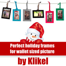 Load image into Gallery viewer, Christmas Photo Ornament Frames - Red &amp; Green Mini Picture Frames - Set of 8 - Small Holiday Frames for Gifts or Hanging on Christmas Trees