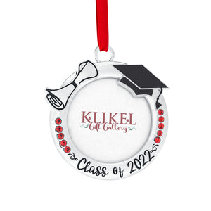 Klikel Class of 2022 Photo Ornament - Class of 2022 Photo Frame Silver Christmas Ornament - Class of 2022 Picture Ornament - Graduation Picture Frame Ornament - Christmas Photo Ornament 2022