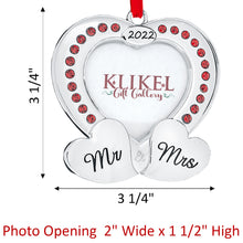 Load image into Gallery viewer, Our First Christmas Ornament 2022 - Wedding Mr &amp; Mrs Heart Picture Ornament For Christmas Tree - Mr And Mrs Ornament 2022 - 1st Christmas Together Ornament 2022 - Wedding Ornament 2022 By Klikel