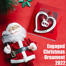 Load image into Gallery viewer, Our First Christmas Ornament 2022 Engaged Heart With Rings - Mr And Mrs Ornament 2022 - Engaged Christmas Ornament - 1st Christmas Together Ornament 2022- Christmas Wedding Ornament 2022 By Klikel