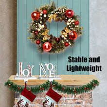 Load image into Gallery viewer, Stocking Holder Set of 2 - Joy Noel Christmas Stocking Hanger for Mantel - Shiny Silver Metal Christmas Stocking Holder for Fireplace Mantle - Heavy Stocking Holder for Mantle with Hook