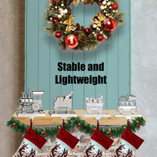 Load image into Gallery viewer, Stocking Holder Set of 4 - Christmas Train Stocking Hanger for Mantel - Shiny Silver Metal Christmas Stocking Holder for Fireplace Mantle - Heavy Stocking Holder for Mantle with Hook By Klikel