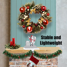 Load image into Gallery viewer, Stocking Holder - Christmas Santa Stocking Hanger for Mantel - Shiny Silver Metal Santa On Chimney Christmas Stocking Holder for Fireplace Mantle - Heavy Stocking Holder for Mantle with Hook By Klikel