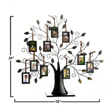 Load image into Gallery viewer, Klikel Family Tree Picture Frame Display With 10 Hanging Picture Photo Frames - Large 20 X 18 Metal Family Tree - 10 Ornamental 2x3 Frames - Wall Décor or Table Décor - Family Tree Photo Frame