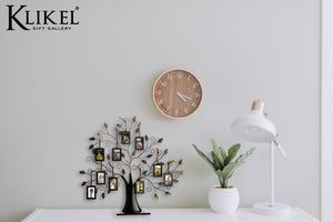 Klikel Family Tree Picture Frame Display With 10 Hanging Picture Photo Frames - Large 20 X 18 Metal Family Tree - 10 Ornamental 2x3 Frames - Wall Décor or Table Décor - Family Tree Photo Frame