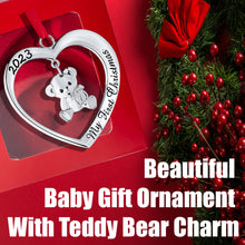 Load image into Gallery viewer, Klikel Baby&#39;s First Christmas Ornament 2023 - My First Christmas Ornament 2023 Heart with Hanging Teddy Bear - Baby First Christmas Ornament 2023 - 1st Christmas Baby Ornament 2023 - Baby Boy Girl