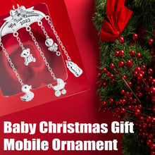 Load image into Gallery viewer, Klikel My First Christmas Ornament 2023 Baby Mobile - Baby First Christmas Ornament 2023 - 1st Christmas Baby Ornament 2023 - Silver Babies First Christmas Ornament Mobile with Hanging Charms Boy Girl