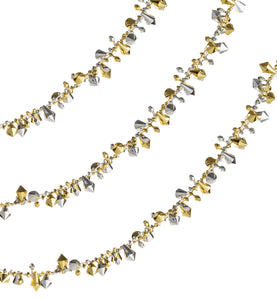 Iridescent Gold and Silver Large Twinkle Ice Double Twist Bead Garland, Set of 2 each 10 Feet