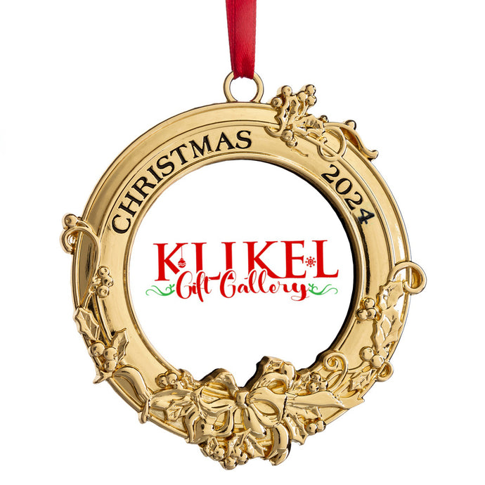 Klikel Christmas Photo Ornament 2024 - Photo Frame Gold Christmas Ornament 2024 - Picture Ornament for Christmas Tree Engraved Christmas 2024 - 2024 Picture Frame Ornament for Tree with Gift Box