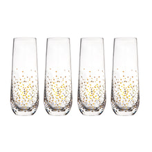 Load image into Gallery viewer, Goldosa Stemless Champagne Flute Glasses with Gold Luster – Mimosa Glasses Set of 4 – 9oz