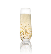 Load image into Gallery viewer, Goldosa Stemless Champagne Flute Glasses with Gold Luster – Mimosa Glasses Set of 4 – 9oz