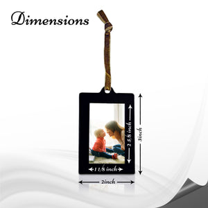 Hanging Picture Frame Ornaments - Set of 8 2x3 Black Hanging Photo Frame