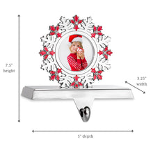 Load image into Gallery viewer, Stocking Holder Set of 2 - Snowflake Christmas Stocking Hanger for Mantel - Photo Frame Christmas Stocking Holder for Fireplace Mantle - Picture Frame Heavy Stocking Holder for Mantle with Hook