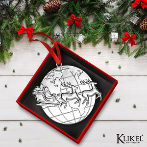 Santa Christmas Ornament - Silver Christmas Ornament - Santa Ornament –  Klikel