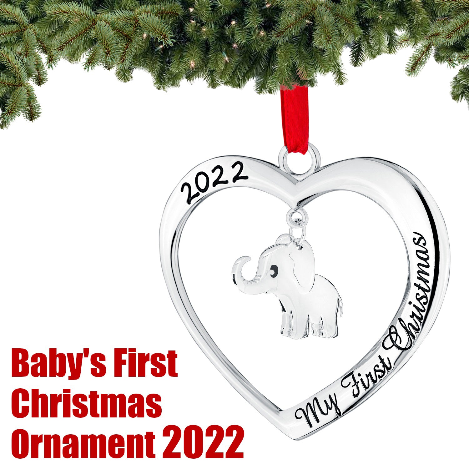 Baby's first christmas sales elephant ornament